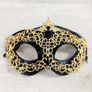 Men's masquerade mask, masquerade ball mask, Gold Black masquerade Mask, 2 in 1
